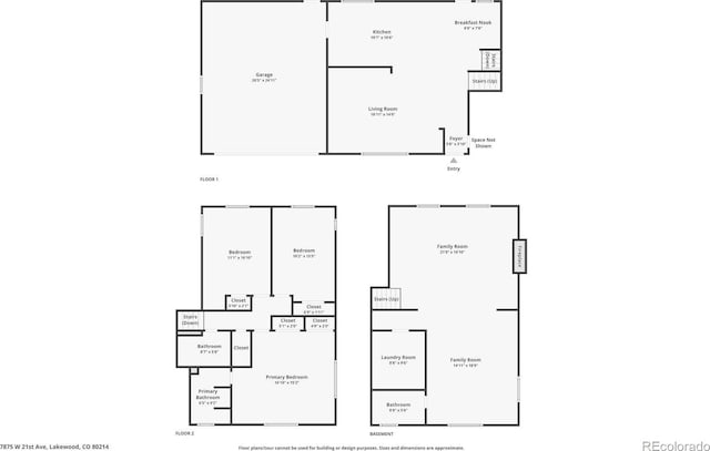 7875 W 21st Ave, Lakewood, CO 80214 - view of floor plan / room layout