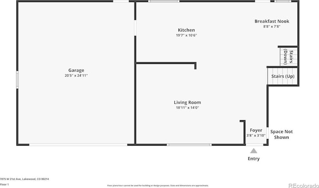 7875 W 21st Ave, Lakewood, CO 80214 - view of property floor plan