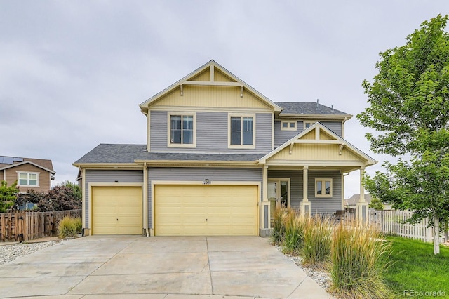12981 E 108th Way, Commerce City, CO 80022 - craftsman house featuring concrete driveway, an attached garage, and roof with shingles
