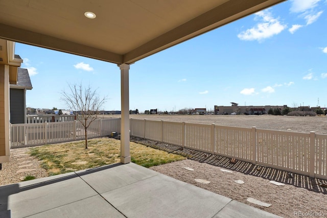 view of patio featuring a fenced backyard