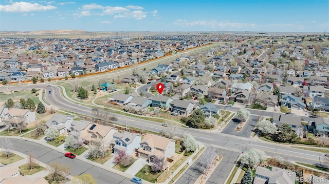 bird's eye view with a residential view