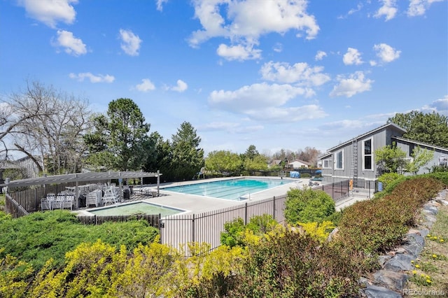 7942 S Vincennes Way, Centennial, CO 80112 - pool featuring a patio area, fence, and a pergola