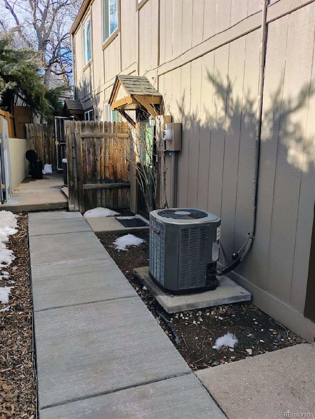 view of patio featuring central air condition unit