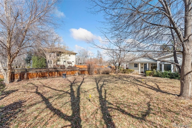 view of yard featuring fence