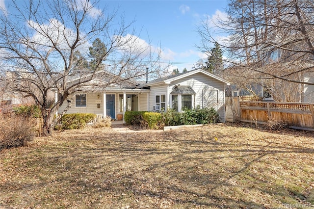 view of front of property with fence