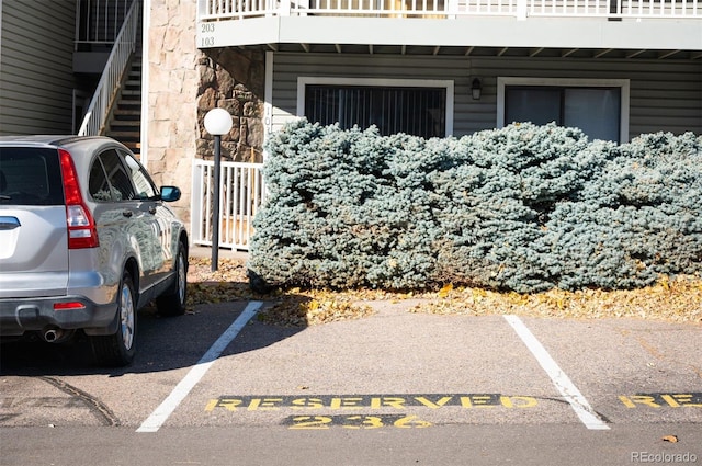 view of parking / parking lot