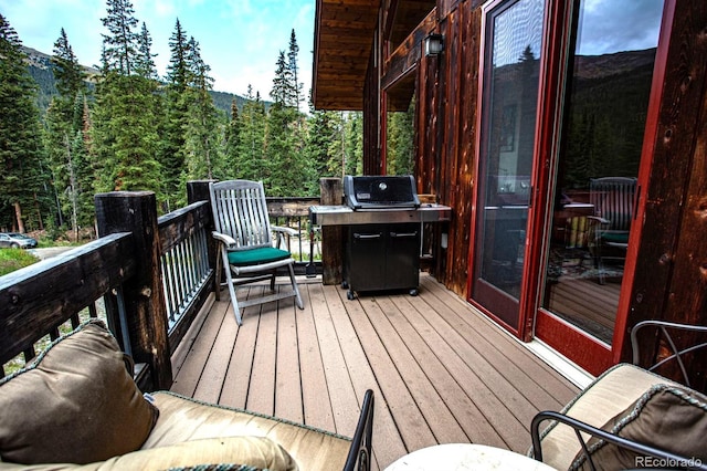 10 Bullion Mine Rd, Keystone, CO 80435 - wooden terrace with area for grilling and a view of trees