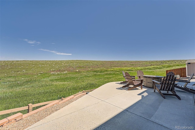 5923 S Jamestown Ct, Aurora, CO 80016 - view of patio featuring an outdoor fire pit