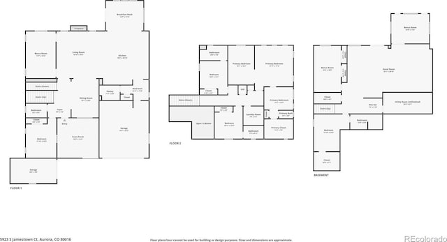 5923 S Jamestown Ct, Aurora, CO 80016 - view of floor plan / room layout
