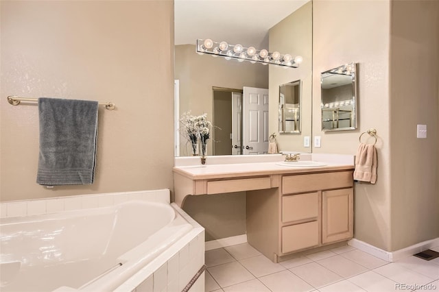 2700 W Riverwalk Cir Unit C, Littleton, CO 80123 - full bath with a bath, double vanity, and tile patterned flooring
