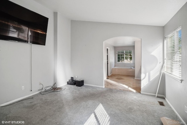 view of carpeted spare room