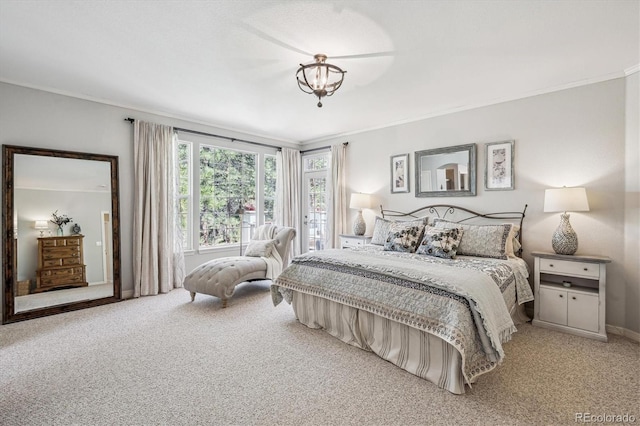 4185 Cheyenne Dr, Larkspur, CO 80118 - bedroom with ornamental molding, carpet, and baseboards