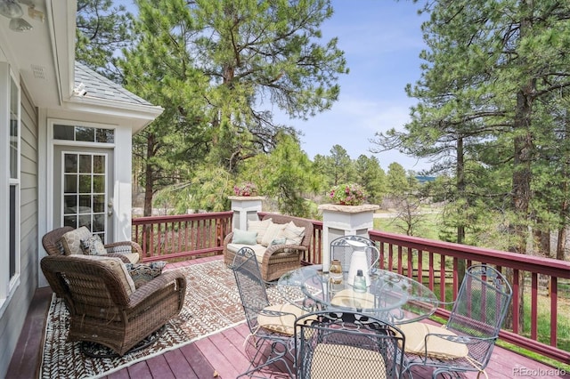 4185 Cheyenne Dr, Larkspur, CO 80118 - deck with outdoor dining area