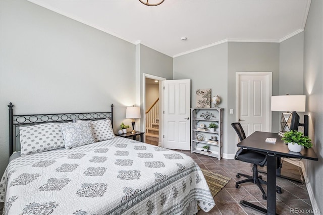 4185 Cheyenne Dr, Larkspur, CO 80118 - bedroom featuring crown molding, baseboards, and a desk