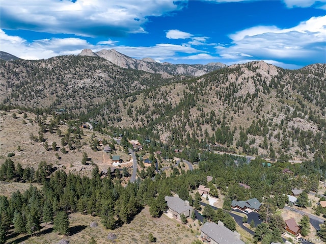 aerial view featuring a mountain view