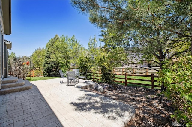 view of patio / terrace with fence and outdoor dining space
