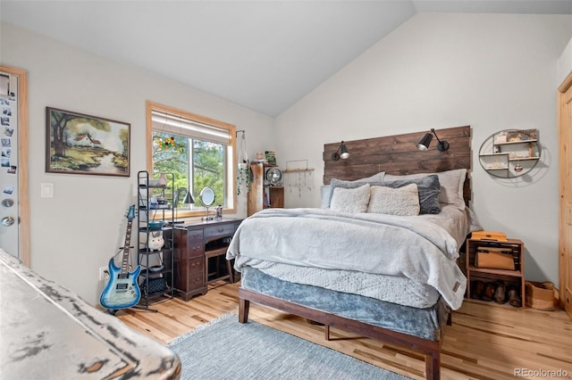 332 Harris St, Bailey, CO 80421 - bedroom featuring lofted ceiling and light wood-style flooring