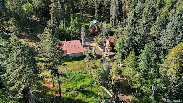19424 Silver Ranch Rd, Conifer, CO 80433 - view from above of property with a forest
