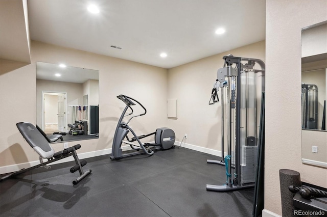 5320 S Geneva St, Englewood, CO 80111 - workout room with baseboards and recessed lighting