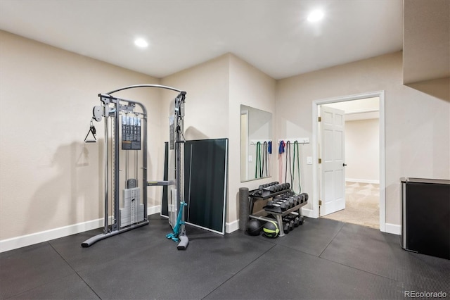 5320 S Geneva St, Englewood, CO 80111 - exercise area with baseboards and recessed lighting