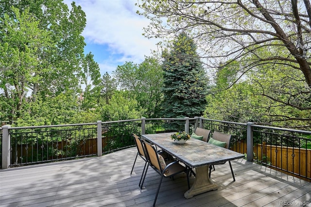 5320 S Geneva St, Englewood, CO 80111 - wooden terrace featuring outdoor dining space
