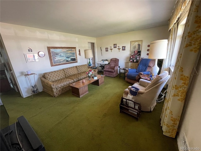 living room with carpet