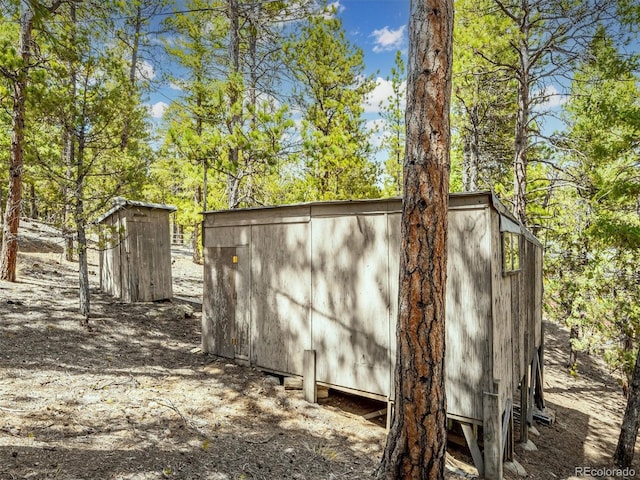 view of shed