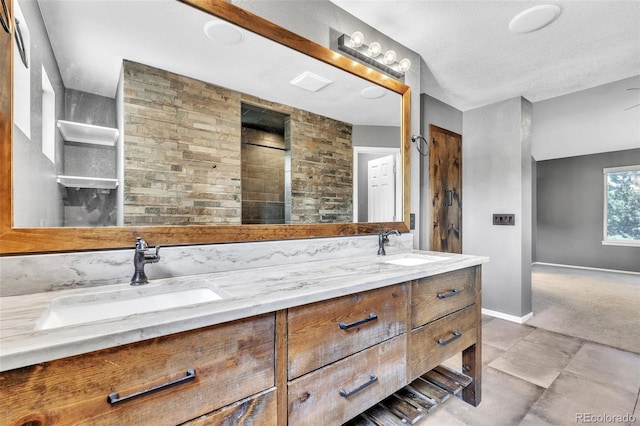 750 Deer Clover Cir, Castle Pines, CO 80108 - full bathroom featuring double vanity and a textured ceiling