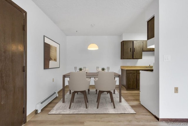 512 E Monroe Dr Unit D438, Fort Collins, CO 80525 - dining room featuring baseboard heating, light wood-style flooring, and a textured ceiling