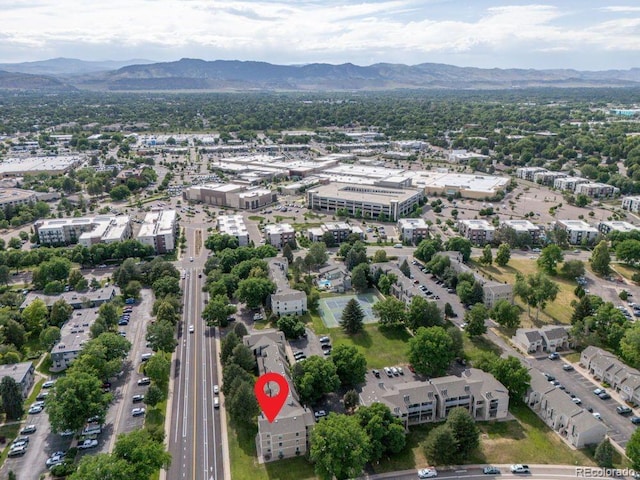 512 E Monroe Dr Unit D438, Fort Collins, CO 80525 - aerial view of property's location with a mountain backdrop