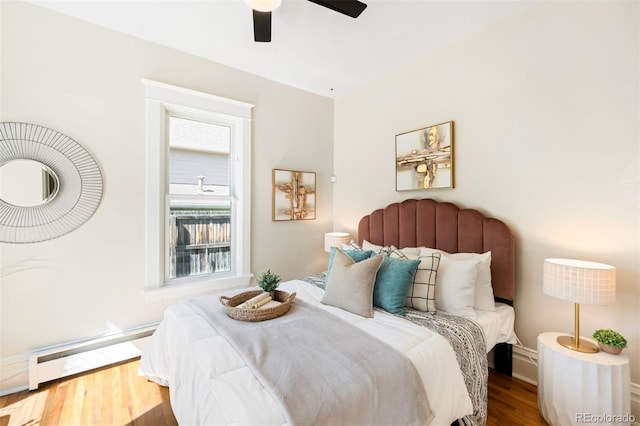 3842 Zenobia St, Denver, CO 80212 - bedroom featuring wood finished floors and ceiling fan