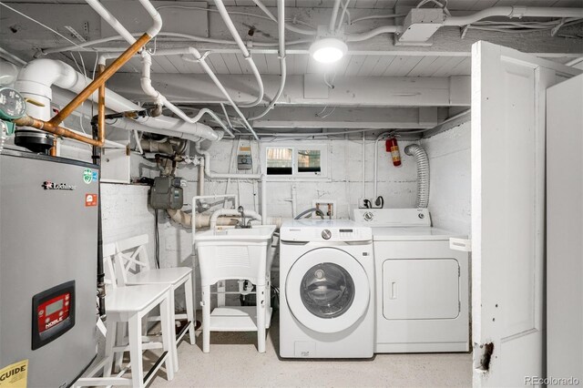 3842 Zenobia St, Denver, CO 80212 - laundry area featuring independent washer and dryer and water heater
