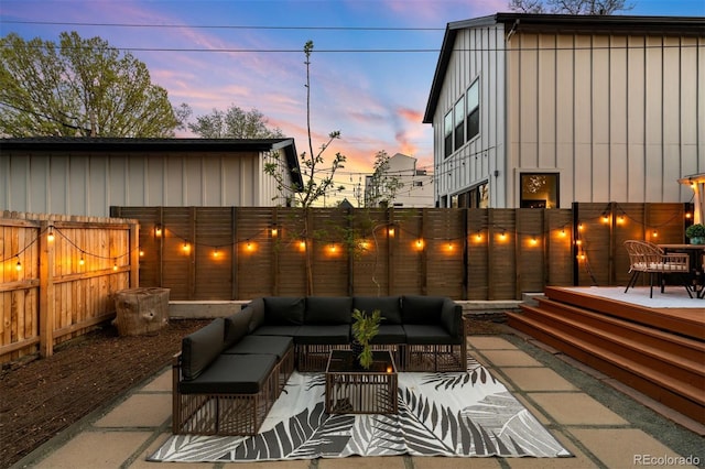 3842 Zenobia St, Denver, CO 80212 - view of patio / terrace featuring an outdoor living space and a fenced backyard