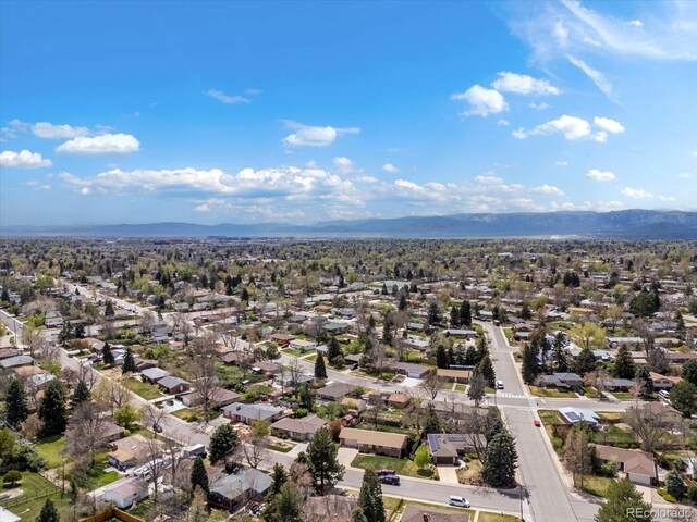 6500 S Downing St, Centennial, CO 80121 - birds eye view of property with a residential view and a mountain view