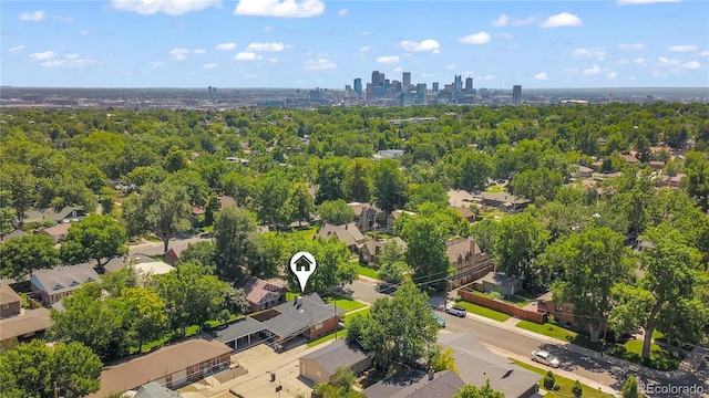 bird's eye view with a view of city