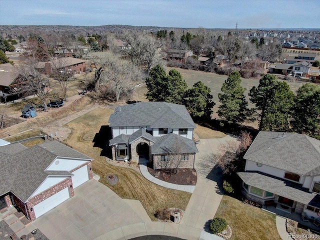 aerial view of residential area