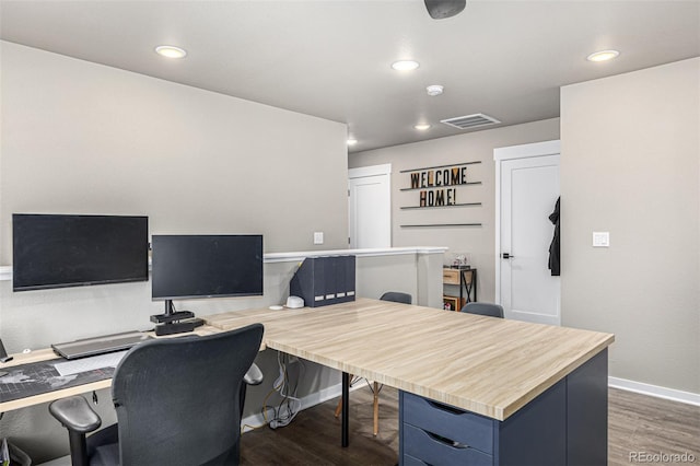 4522 Barrow Ln, Timnath, CO 80547 - office space featuring wood finished floors, baseboards, and recessed lighting