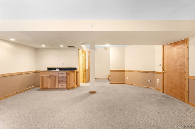 8879 Apache Plume Dr, Parker, CO 80134 - finished below grade area featuring light colored carpet, recessed lighting, and baseboards