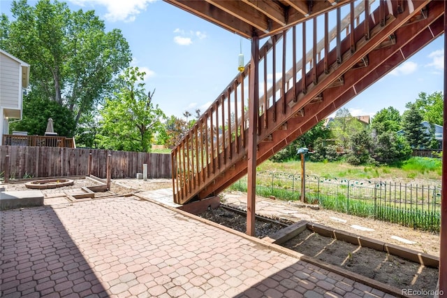 8879 Apache Plume Dr, Parker, CO 80134 - view of patio / terrace featuring stairs