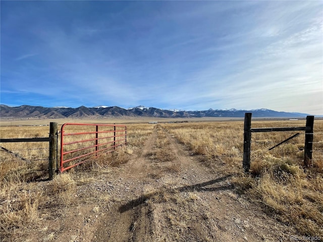 exterior space featuring a mountain view and a rural view