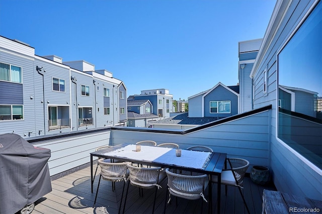 888 S Valentia St Unit 20-101, Denver, CO 80247 - deck featuring a residential view, area for grilling, and outdoor dining area