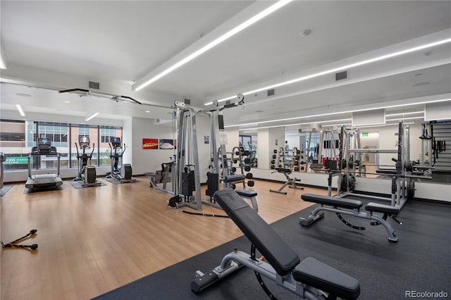 1750 Wewatta St Unit 1720, Denver, CO 80202 - gym with wood finished floors
