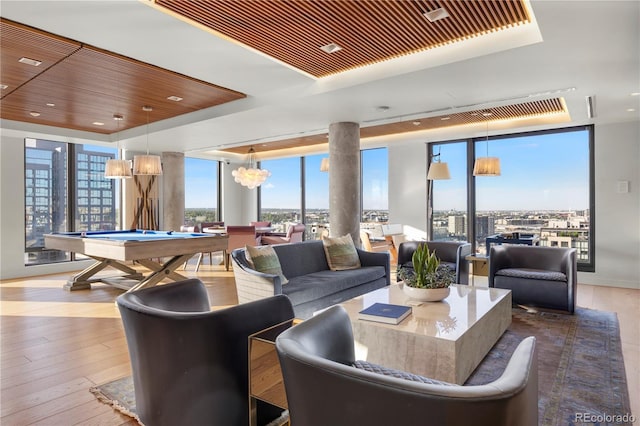 1750 Wewatta St Unit 1720, Denver, CO 80202 - common area with floor to ceiling windows and wooden ceiling