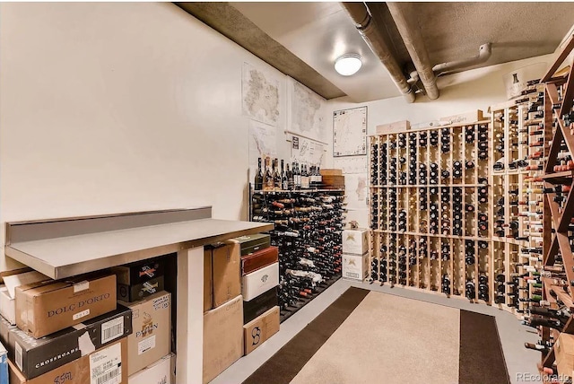 view of wine cellar