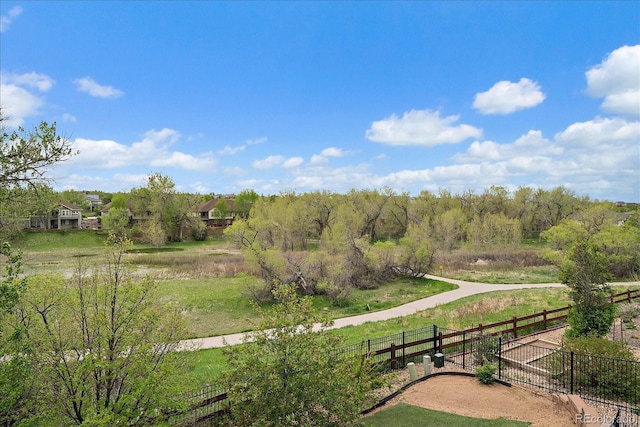 view of yard with fence