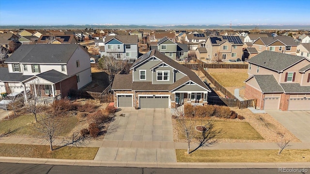 aerial view with a residential view