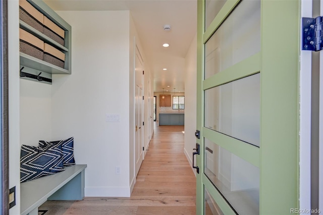 717 Marquette Ave, Buena Vista, CO 81211 - corridor featuring light wood-style flooring and recessed lighting