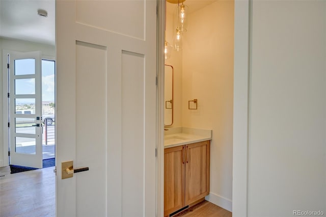 717 Marquette Ave, Buena Vista, CO 81211 - bathroom with vanity and wood finished floors