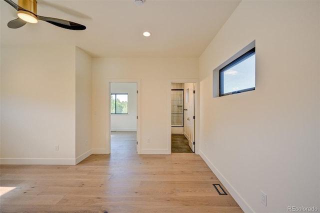 717 Marquette Ave, Buena Vista, CO 81211 - spare room with ceiling fan, light wood-style floors, and recessed lighting