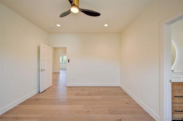 717 Marquette Ave, Buena Vista, CO 81211 - unfurnished room with ceiling fan, recessed lighting, and light wood-style floors